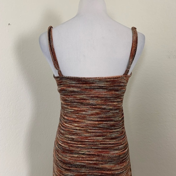 Aeropostale Space Dye Tank Dress Size Small Marled Retro Stretch Brown - Picture 7 of 13